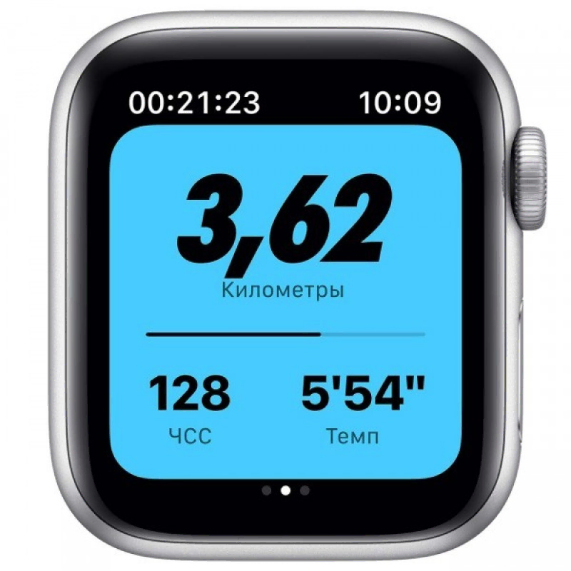 Apple Watch Series SE 44mm Silver Aluminum Case with Pure Platinum/Black Nike Sport Band