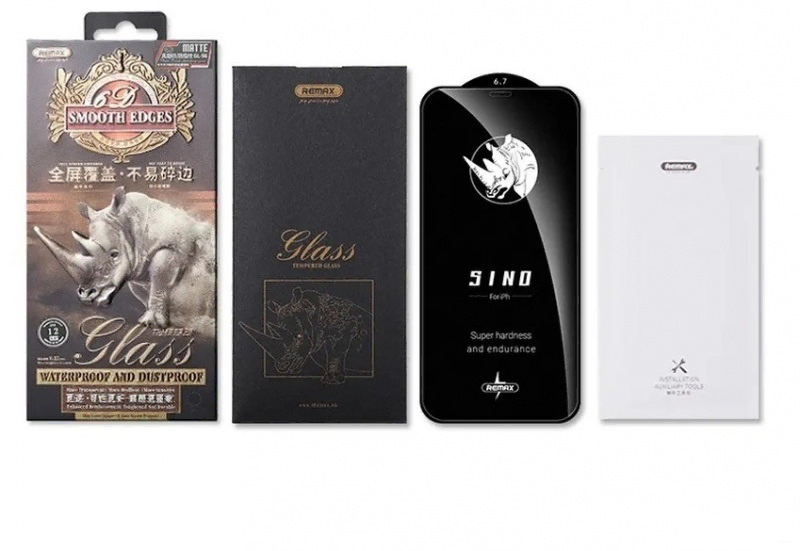 Tempered Glass iPhone 14 Pro Remax Premium Matte Black Full Screen