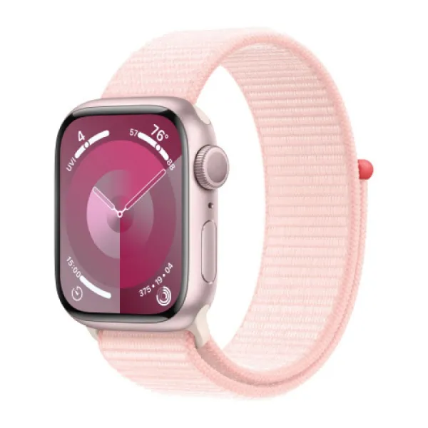 Apple Watch Series 9 41mm Pink Aluminum Case Light Pink Sport Loop